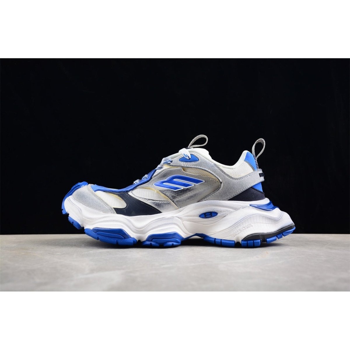 BALENCIAGA Cargo - Grey Blue Sneakers - White Unisex Streetwear Limited Edition - The BALENCIAGA Cargo x White Grey Blue sneakers are a striking addition to the Cargo