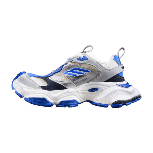 BALENCIAGA Cargo - Grey Blue Sneakers - White Unisex Streetwear Limited Edition - The BALENCIAGA Cargo x White Grey Blue sneakers are a striking addition to the Cargo