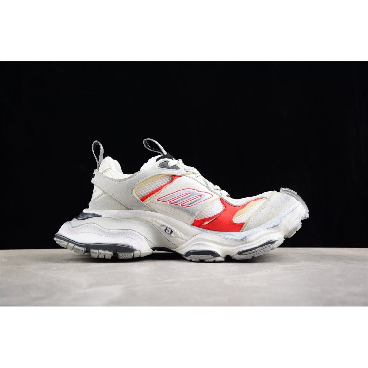 BALENCIAGA Cargo - Grey Red Sneakers - White Unisex Streetwear Limited Edition - The Balenciaga Cargo x White Grey Red sneakers offer a dynamic blend of utilitarian design