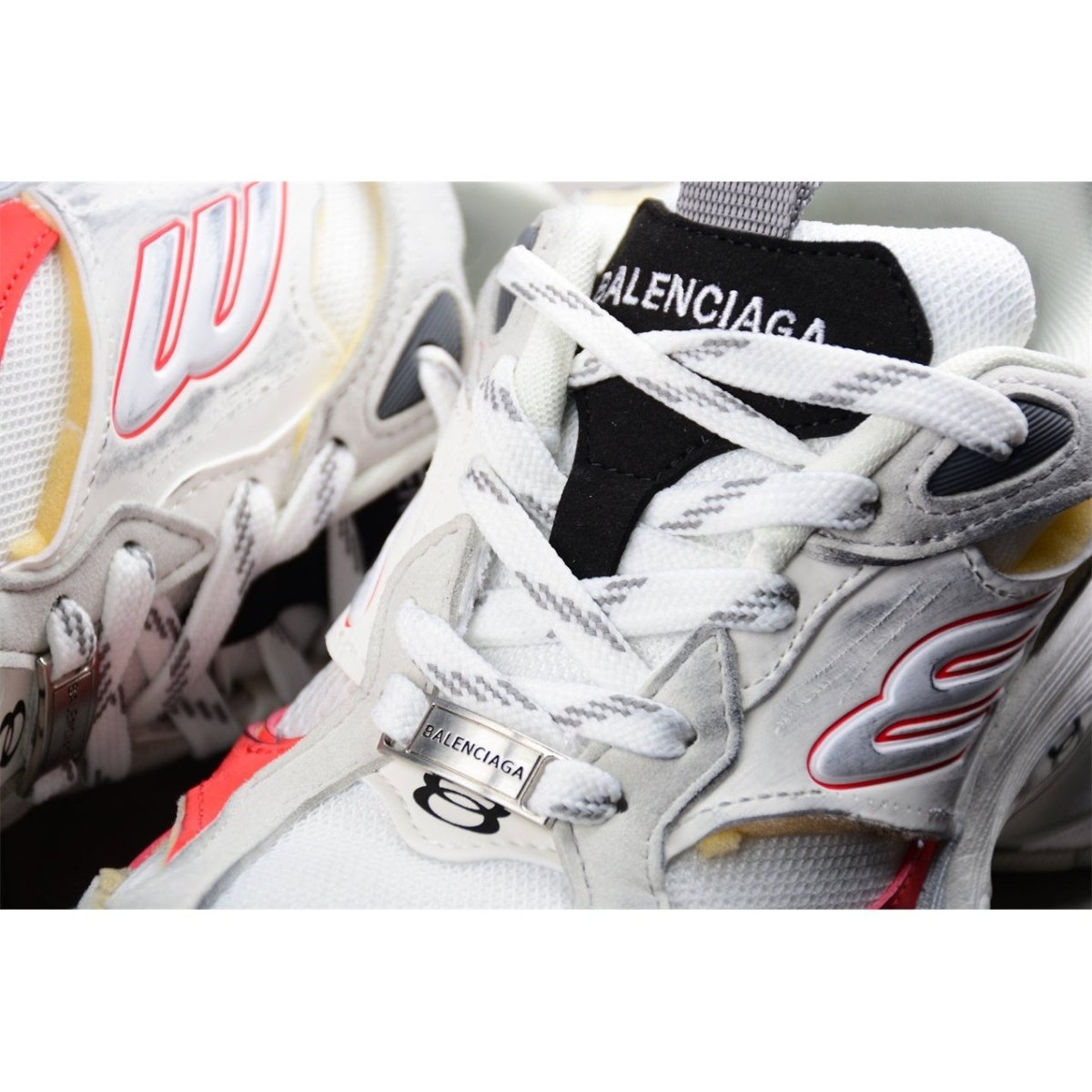 BALENCIAGA Cargo - Grey Red Sneakers - White Unisex Streetwear Limited Edition - The Balenciaga Cargo x White Grey Red sneakers offer a dynamic blend of utilitarian design