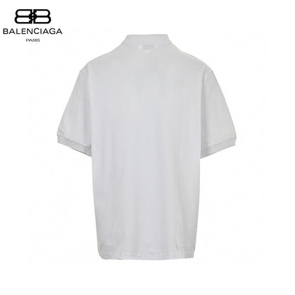 Balenciaga Classic Logo Polo Shirt - Black Unisex Streetwear Limited Edition - This Balenciaga polo shirt in white features a simple and classic design. The shirt is
