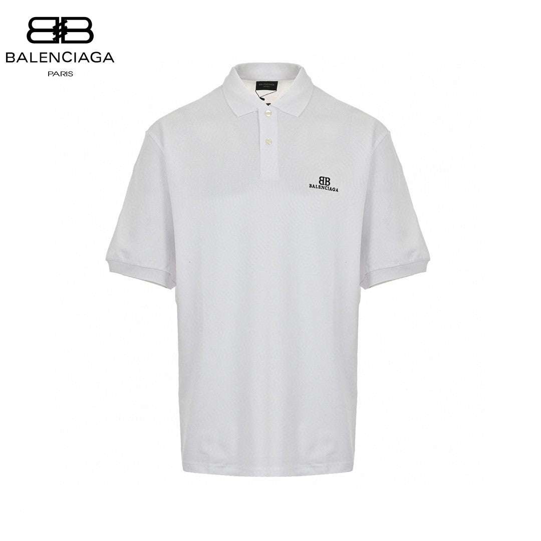 Balenciaga Classic Logo Polo Shirt - Black Unisex Streetwear Limited Edition - This Balenciaga polo shirt in white features a simple and classic design. The shirt is