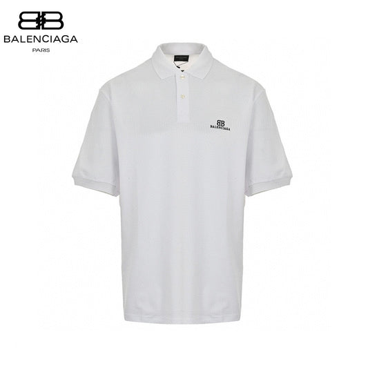 Balenciaga Classic Logo Polo Shirt - Black Unisex Streetwear Limited Edition - This Balenciaga polo shirt in white features a simple and classic design. The shirt is