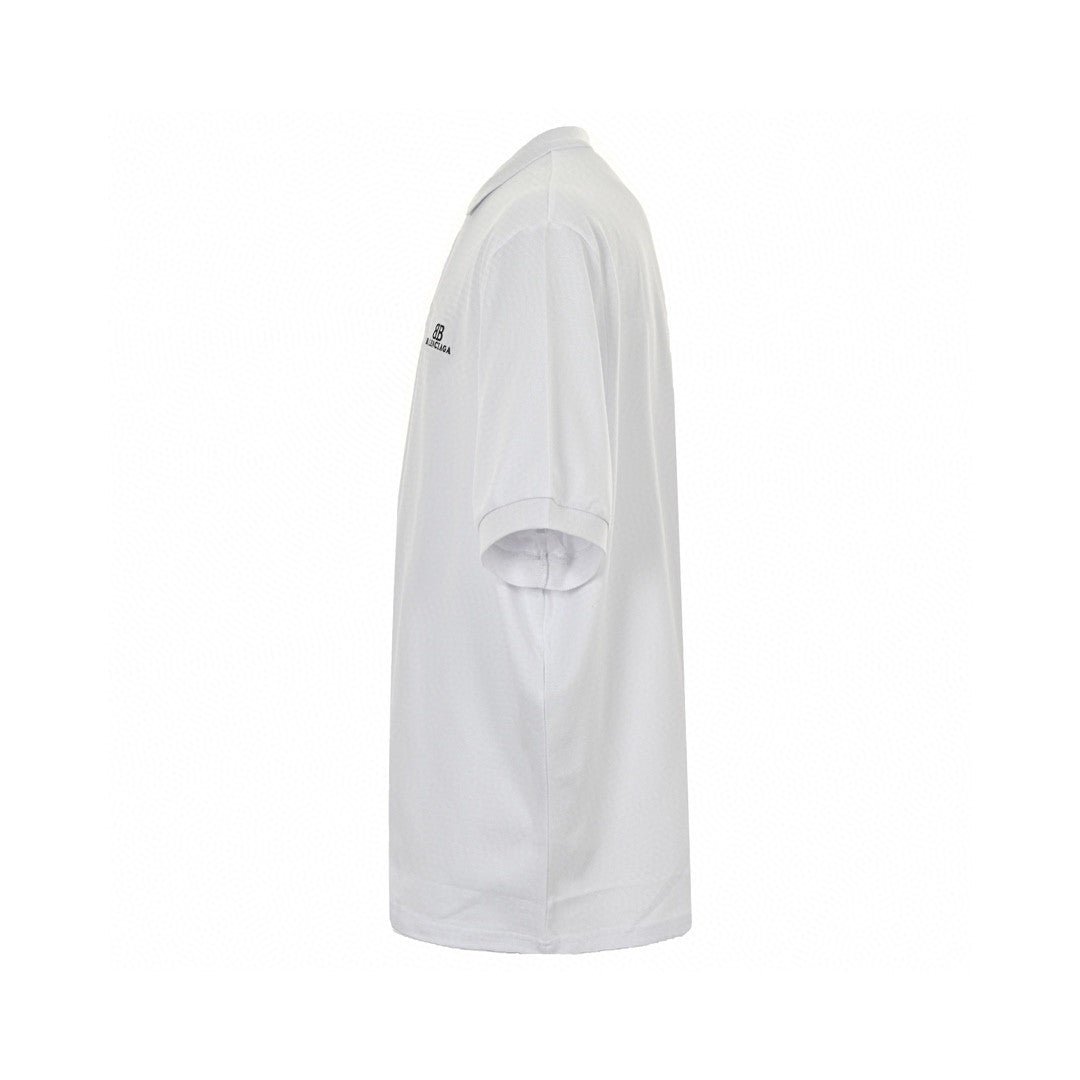 Balenciaga Classic Logo Polo Shirt - Black Unisex Streetwear Limited Edition - This Balenciaga polo shirt in white features a simple and classic design. The shirt is