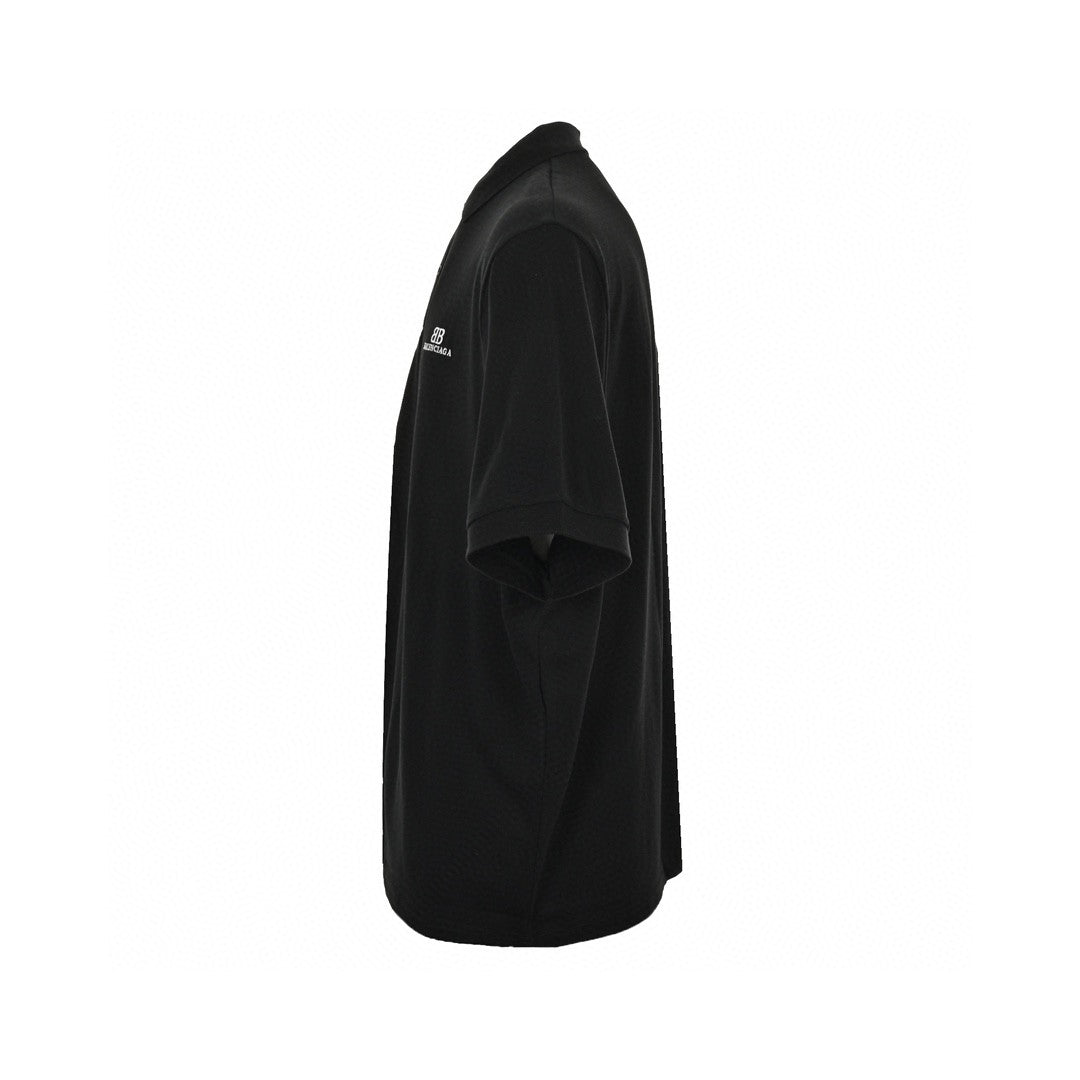 Balenciaga Classic Logo Polo Shirt (black) Unisex Streetwear Limited Edition - This Balenciaga polo shirt in black features a classic design with a buttoned placket and