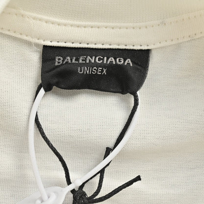 Camiseta Balenciaga con logo 'BB' agrietado (blanca)