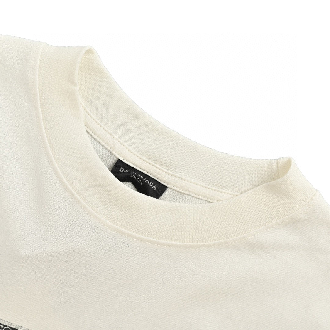 Balenciaga Cracked 'bb' Logo T-shirt (white) Unisex Streetwear Limited Edition - The Balenciaga Cracked 'BB' Logo T-Shirt in white is a stylish and modern addition to