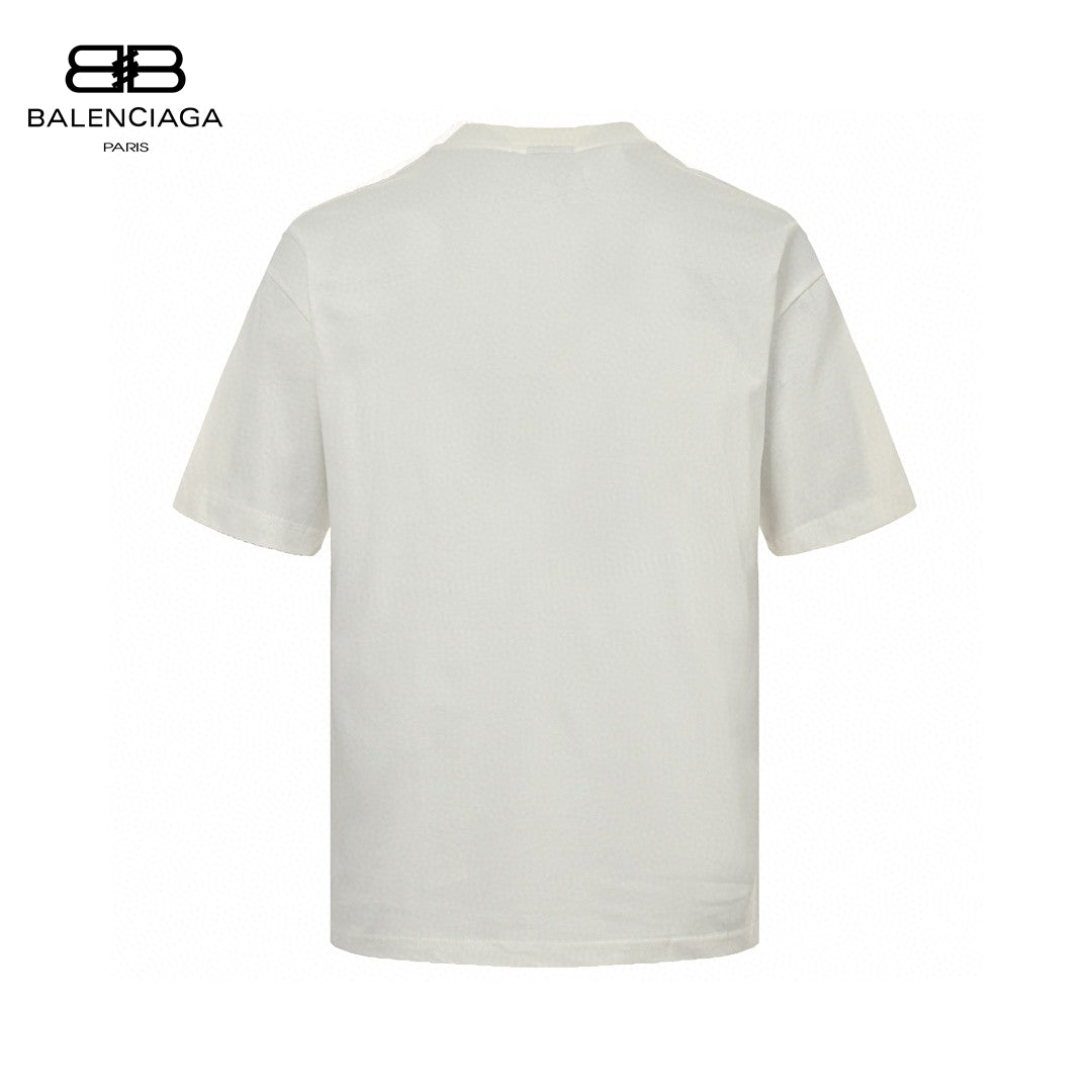 Balenciaga Cracked 'bb' Logo T-shirt (white) Unisex Streetwear Limited Edition - The Balenciaga Cracked 'BB' Logo T-Shirt in white is a stylish and modern addition to