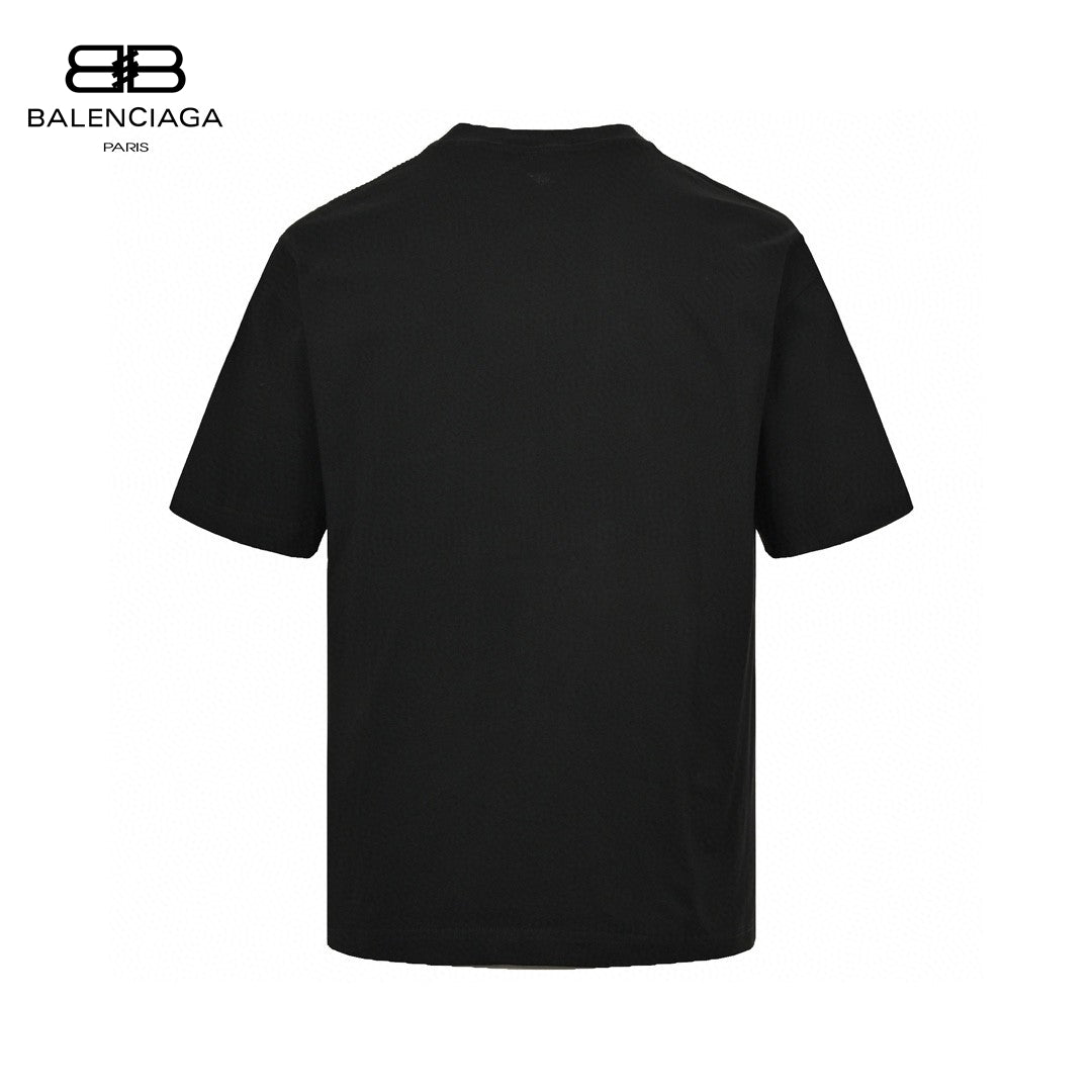 Camiseta Balenciaga con logo agrietado (negra)