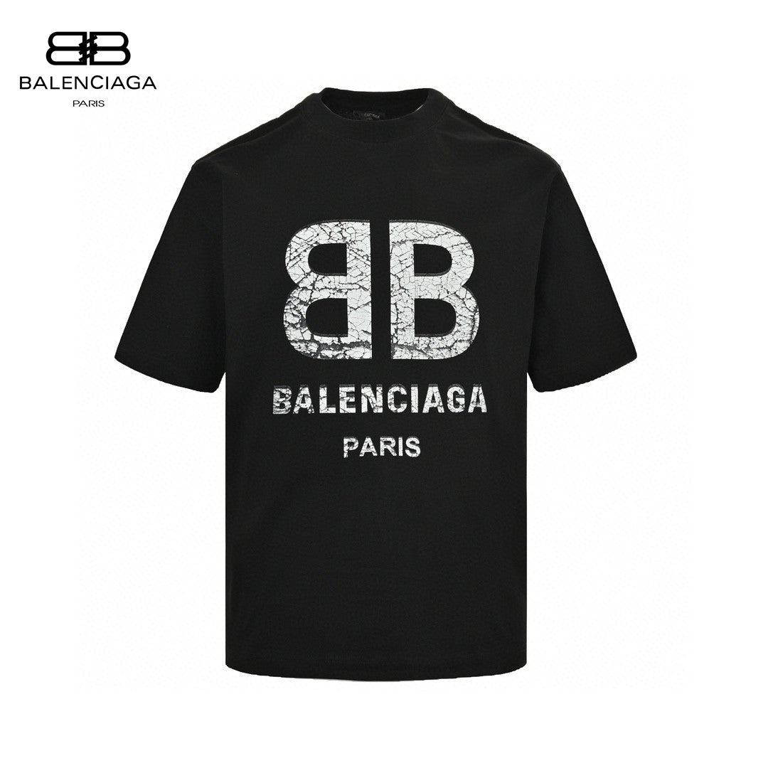 Balenciaga Cracked Logo T-shirt (black) Unisex Streetwear Limited Edition - The Balenciaga Cracked Logo T-Shirt in black is a striking addition to any modern wardrobe.