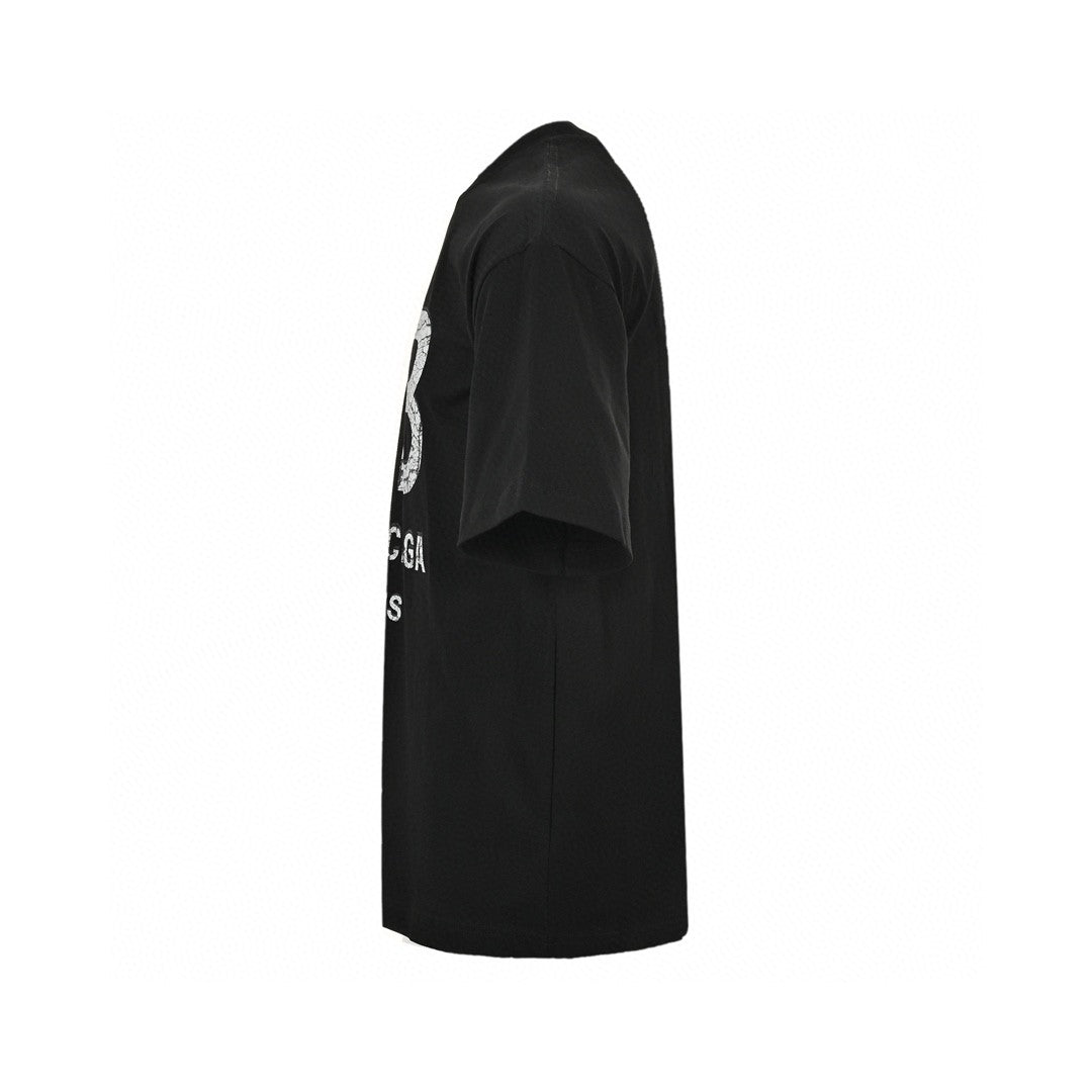 Balenciaga Cracked Logo T-shirt (black) Unisex Streetwear Limited Edition - The Balenciaga Cracked Logo T-Shirt in black is a striking addition to any modern wardrobe.