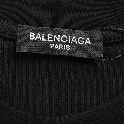 Camiseta Balenciaga con logo de cristal en negro