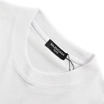 Balenciaga Crystal Logo T-shirt In - White Unisex Streetwear Limited Edition - The Balenciaga Crystal Logo T-Shirt in white is a luxurious and eye-catching piece that exemplifies