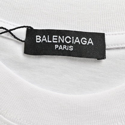 Camiseta Balenciaga con logo de cristal en blanco