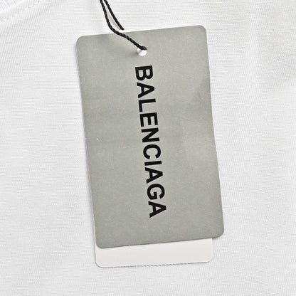 Camiseta Balenciaga con logo de cristal en blanco