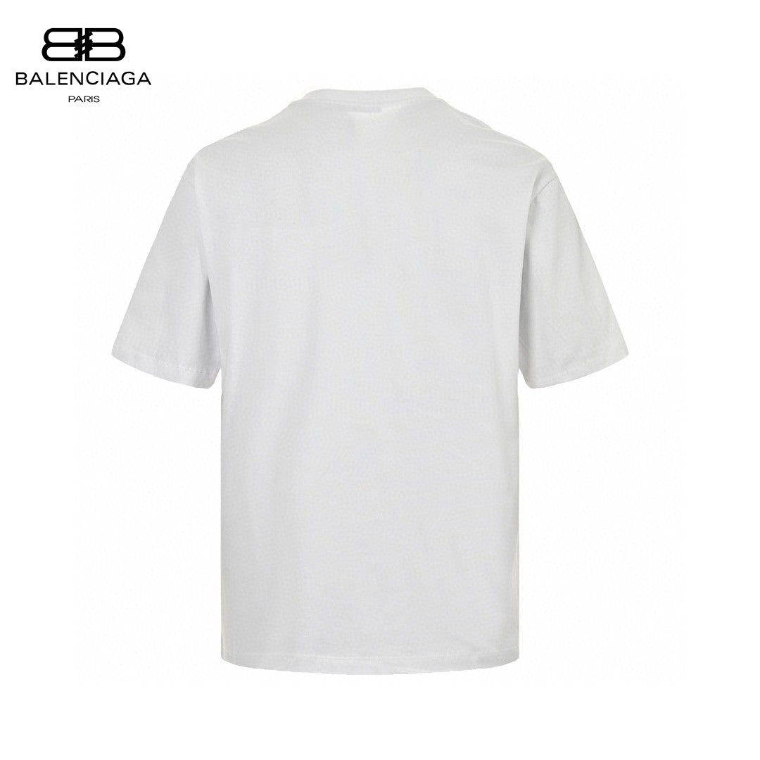 Balenciaga Crystal Logo T-shirt In - White Unisex Streetwear Limited Edition - The Balenciaga Crystal Logo T-Shirt in white is a luxurious and eye-catching piece that exemplifies