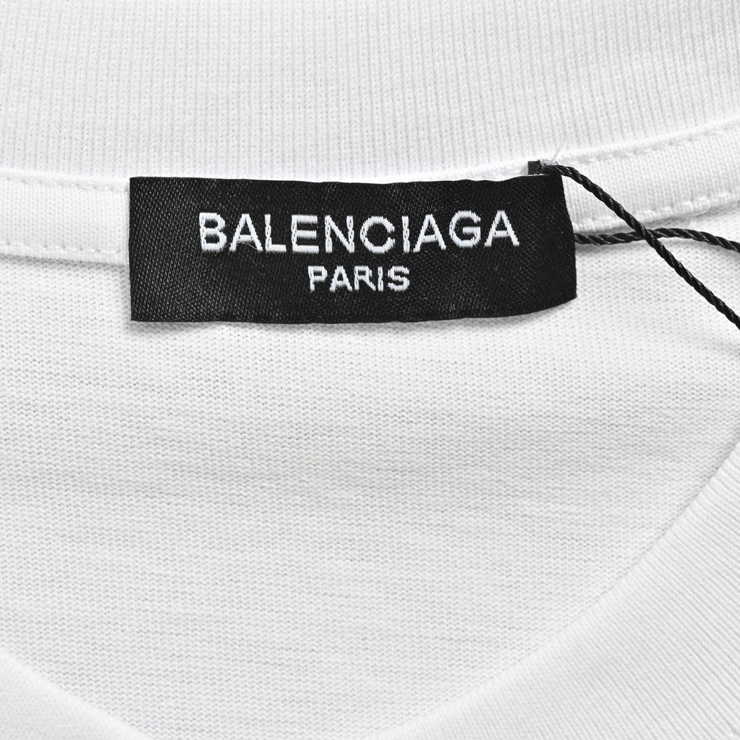 Camiseta Balenciaga con logo de cristal en blanco