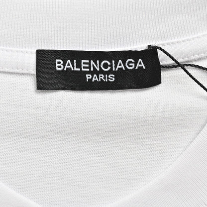 Camiseta Balenciaga con logo de cristal en blanco