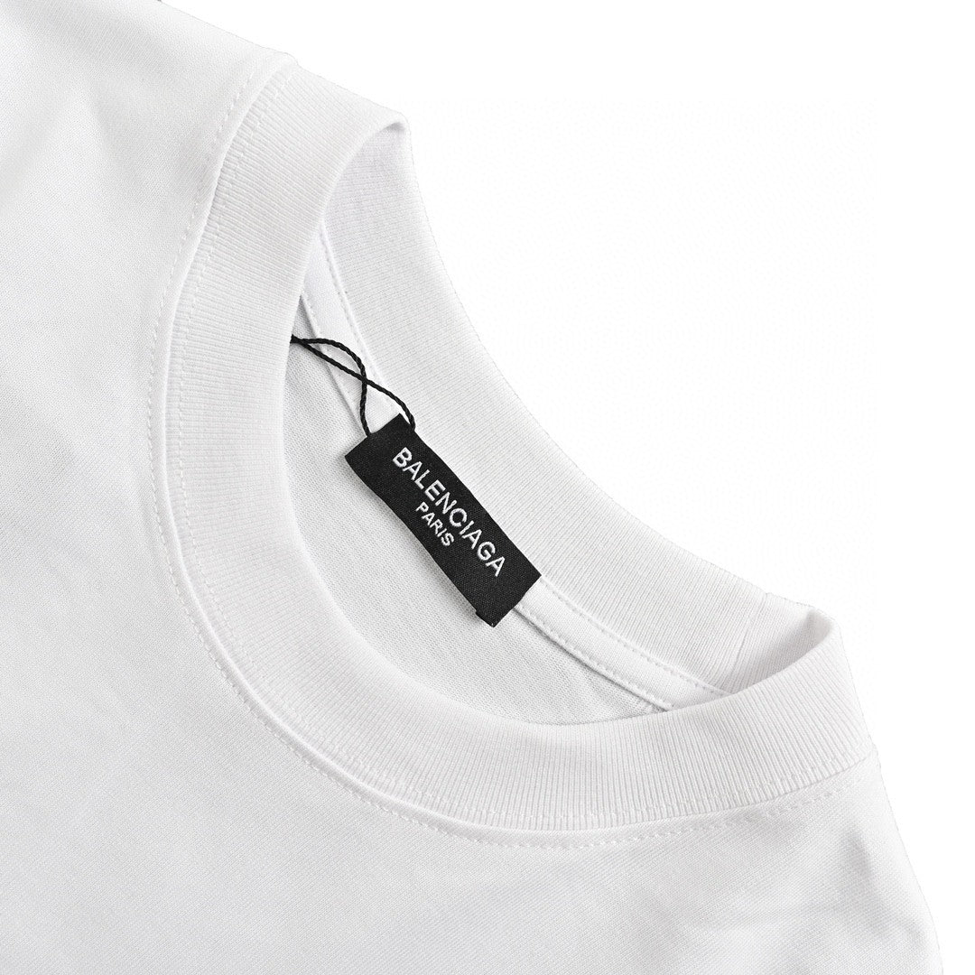 Balenciaga Crystal Logo T-shirt In - White Unisex Streetwear Limited Edition - The Balenciaga Crystal Logo T-Shirt in white is a timeless and sophisticated piece for any