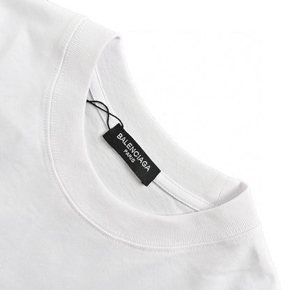 Balenciaga Crystal Logo T-shirt In - White Unisex Streetwear Limited Edition - The Balenciaga Crystal Logo T-Shirt in white is a timeless and sophisticated piece for any