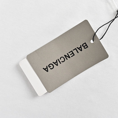 Camiseta Balenciaga con logo de cristal en blanco