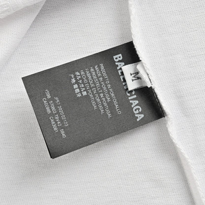 Camiseta Balenciaga con logo de cristal en blanco