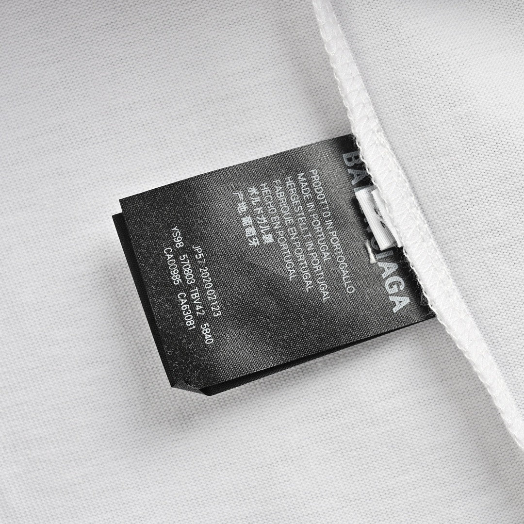Camiseta Balenciaga con logo de cristal en blanco