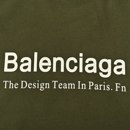 Balenciaga Design Team T-shirt (olive Green) Unisex Streetwear Limited Edition - <span>This olive green Balenciaga t-shirt showcases a clean and straightforward design. The front features white