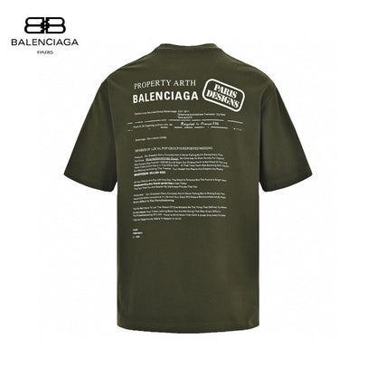 Camiseta del equipo de diseño de Balenciaga (verde oliva)