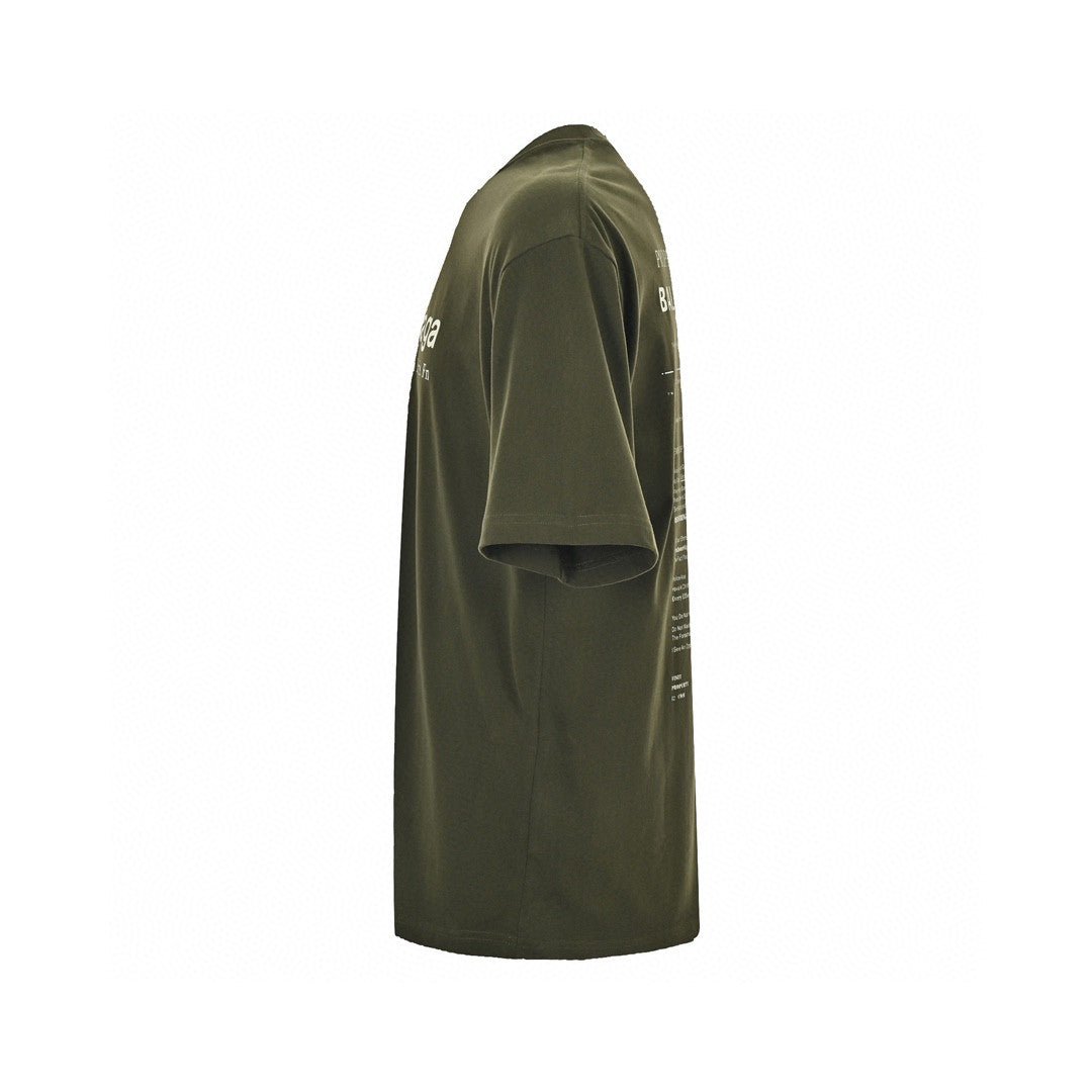 Balenciaga Design Team T-shirt (olive Green) Unisex Streetwear Limited Edition - <span>This olive green Balenciaga t-shirt showcases a clean and straightforward design. The front features white