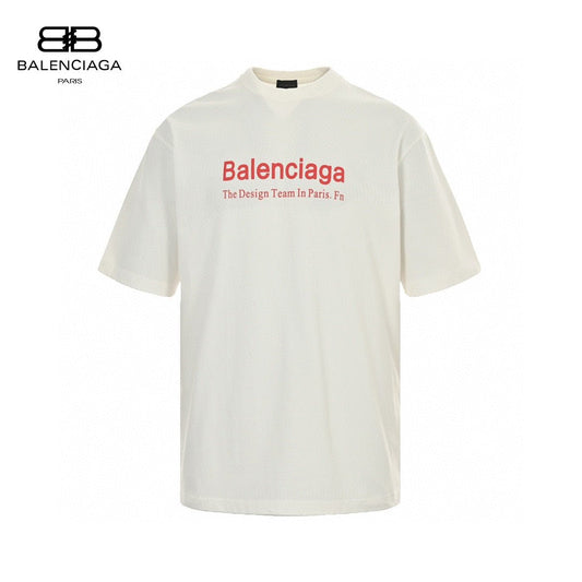 Balenciaga Design Team T-shirt (white) Unisex Streetwear Limited Edition - <span>White t-shirt with a simple design. Features 'Balenciaga' text in red and 'The Design Team
