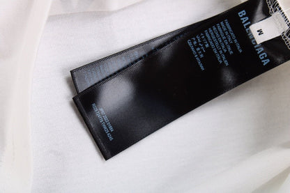 CAMISETA CON NOMBRE DEL DISEÑADOR BALENCIAGA, BLANCA