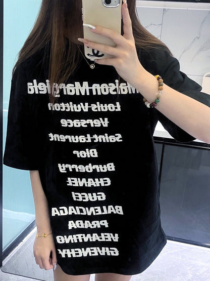 BALENCIAGA Designer Names T-shirt - Black Unisex Streetwear Limited Edition - The BALENCIAGA DESIGNER NAMES T-SHIRT BLACK - REPLICA is a bold tribute to high-fashion heritage