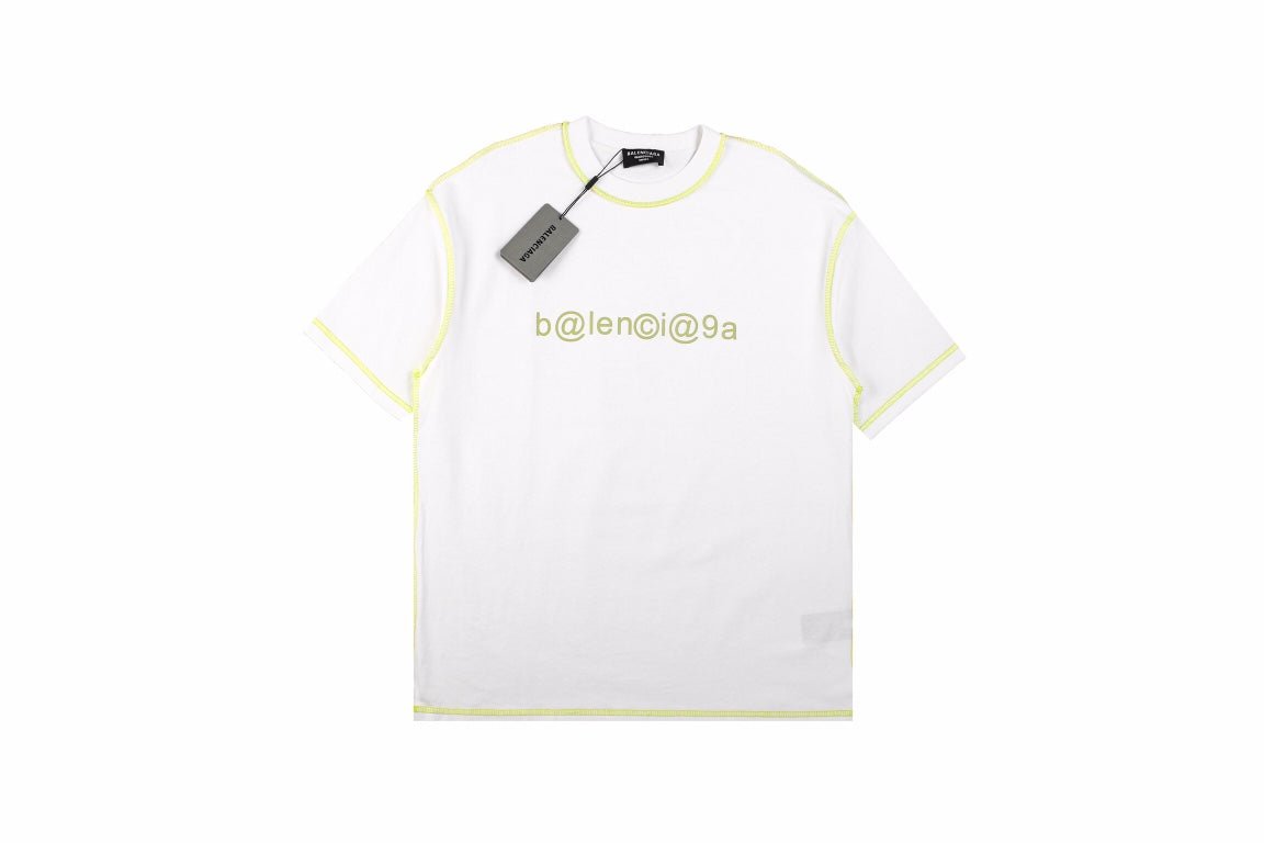 Balenciaga Digital Age Logo T-shirt - White Unisex Streetwear Limited Edition - This white Balenciaga t-shirt features a unique twist on the brand logo, styled as an