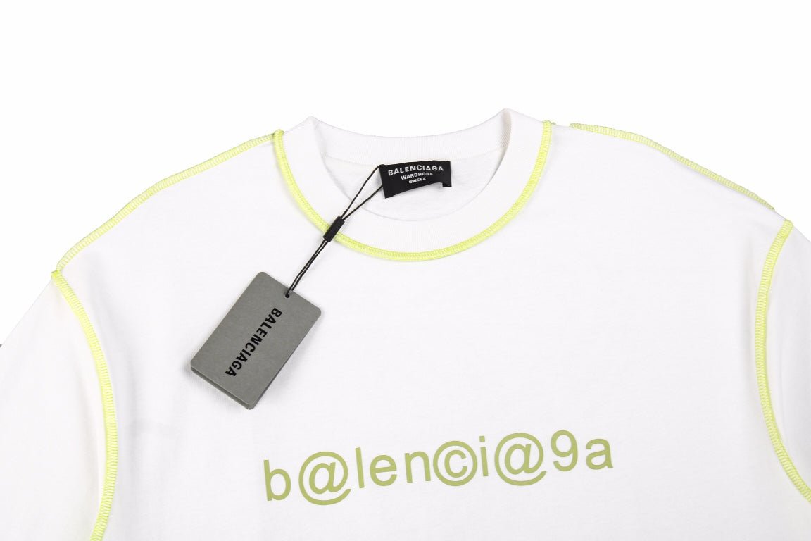 Balenciaga Digital Age Logo T-shirt - White Unisex Streetwear Limited Edition - This white Balenciaga t-shirt features a unique twist on the brand logo, styled as an