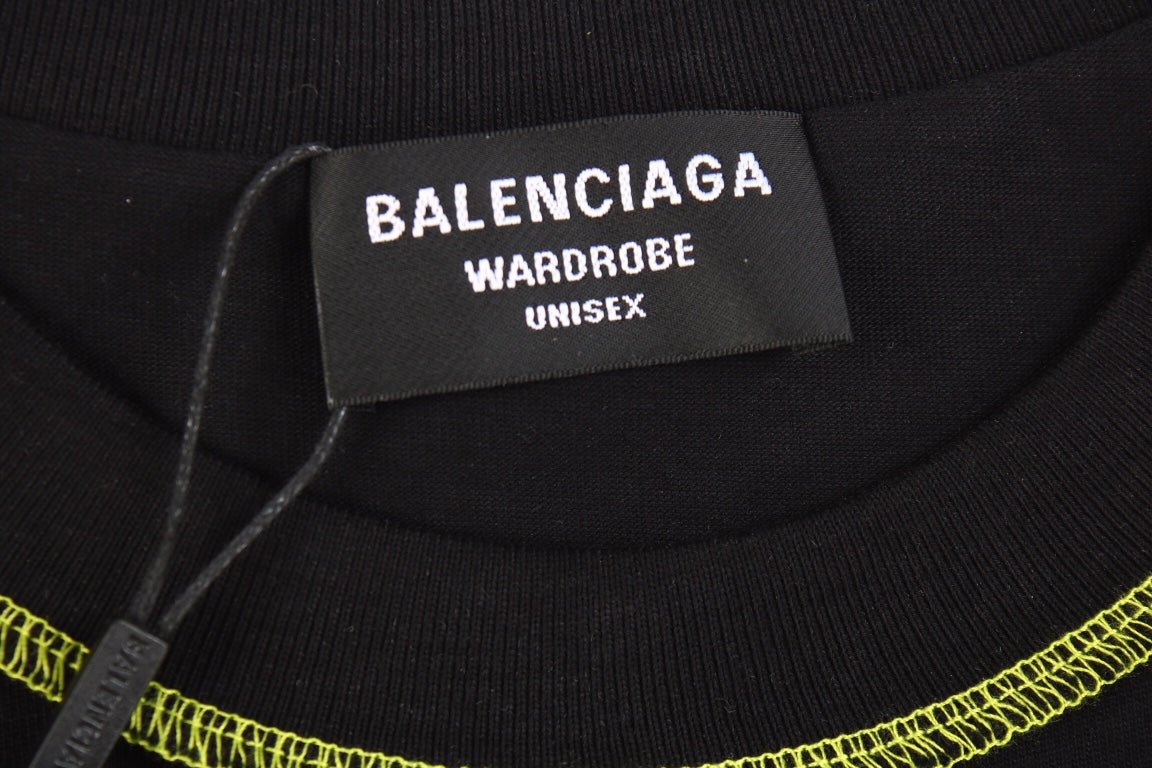 Camiseta Balenciaga Digital Age Logo - Negra