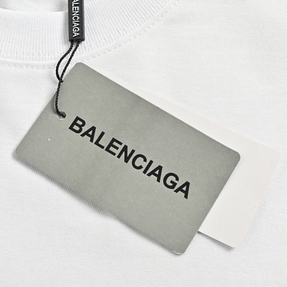 Balenciaga Distorted Logo T-shirt - White Unisex Streetwear Limited Edition - <span>This Balenciaga t-shirt features a clean white design with a unique, distorted logo print across
