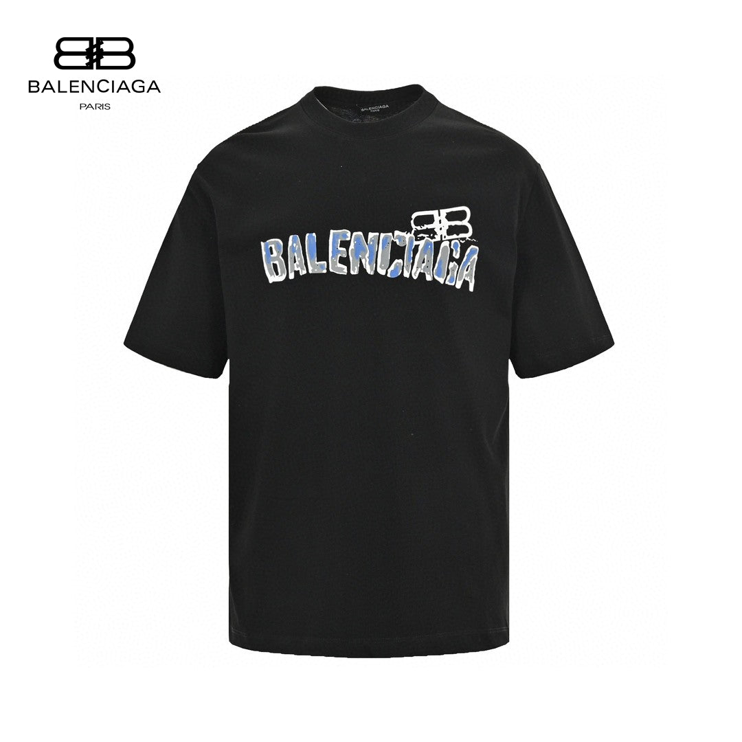 Balenciaga Distorted Logo T-shirt - Black Unisex Streetwear Limited Edition - <span>This Balenciaga t-shirt features a bold and unique distorted logo print in a playful, artistic