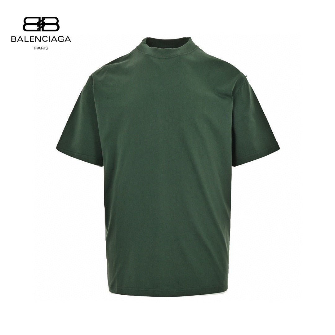 Balenciaga Distorted Logo T-shirt (green) Unisex Streetwear Limited Edition - This green Balenciaga T-shirt features a distinctive distorted logo on the back, adding a modern