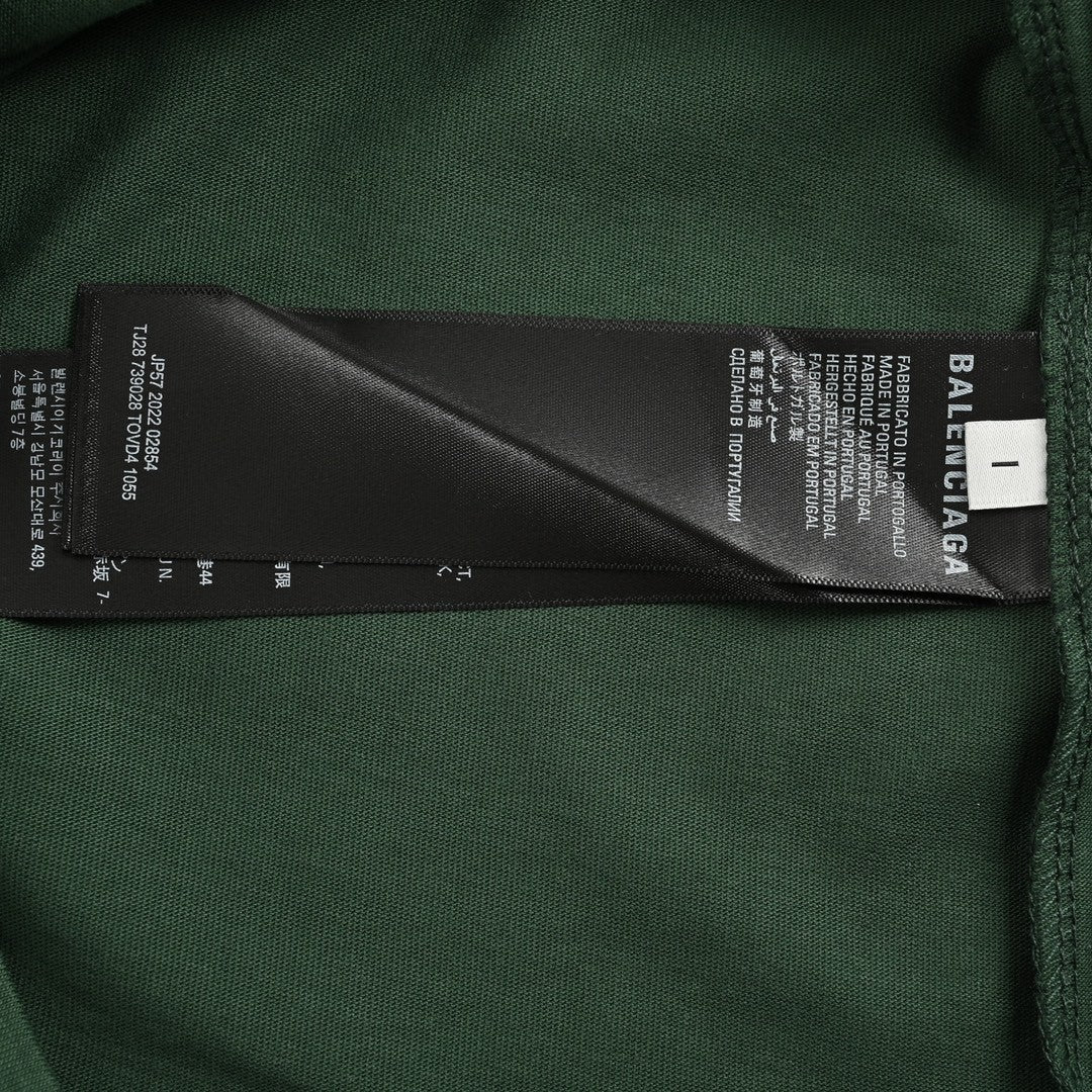 Camiseta Balenciaga con logo distorsionado (Verde)