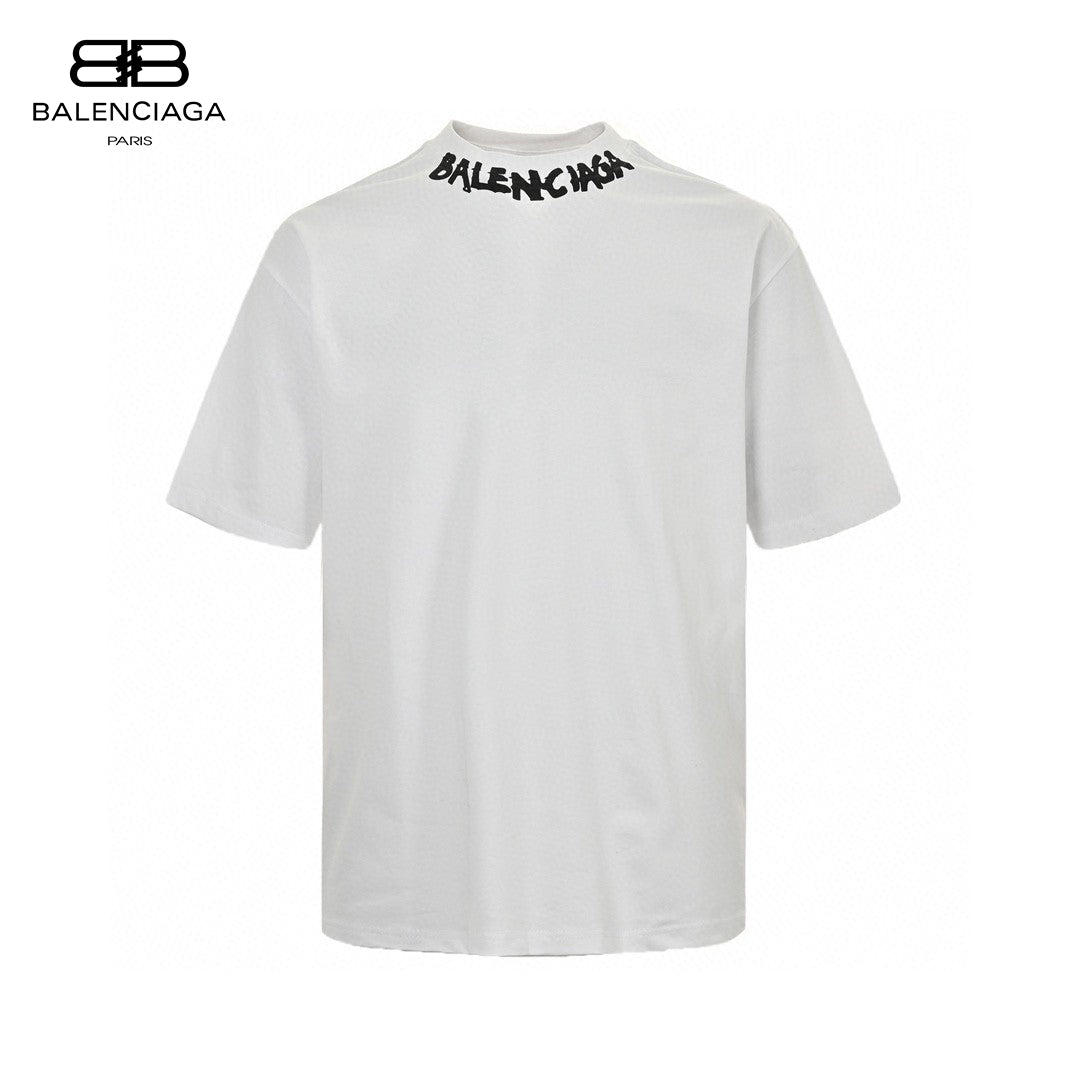 Balenciaga Distorted Logo T-shirt (white) Unisex Streetwear Limited Edition - The Balenciaga Distorted Logo T-Shirt in white is a minimalist yet distinctive piece that epitomizes