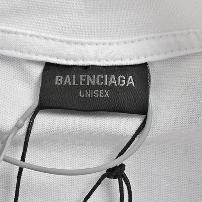 Camiseta Balenciaga con logo distorsionado (blanca)
