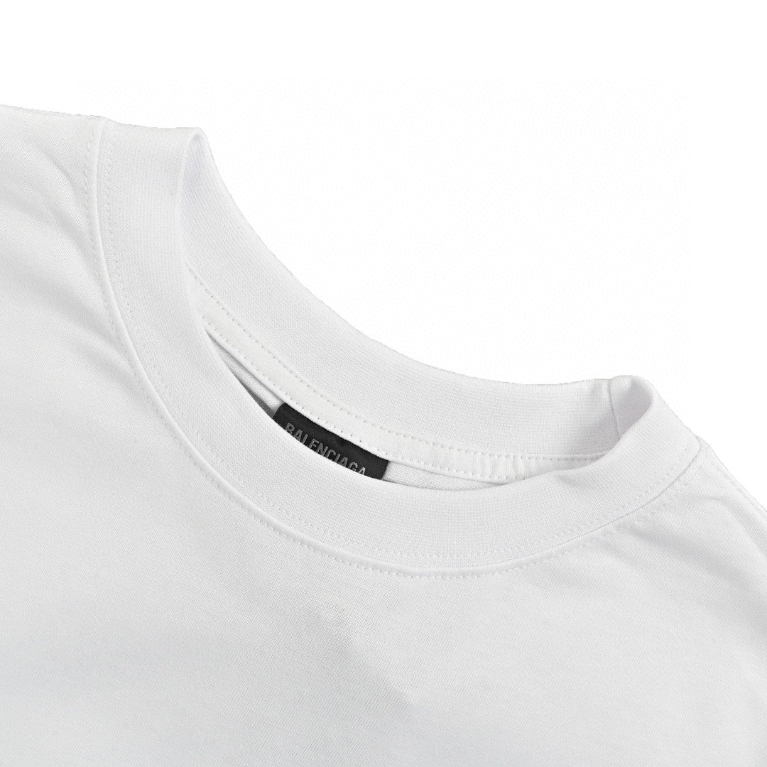 Balenciaga Distorted Logo T-shirt (white) Unisex Streetwear Limited Edition - The Balenciaga Distorted Logo T-Shirt in white is a minimalist yet distinctive piece that epitomizes