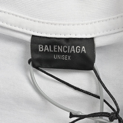 Camiseta Balenciaga con logo distorsionado (blanca)