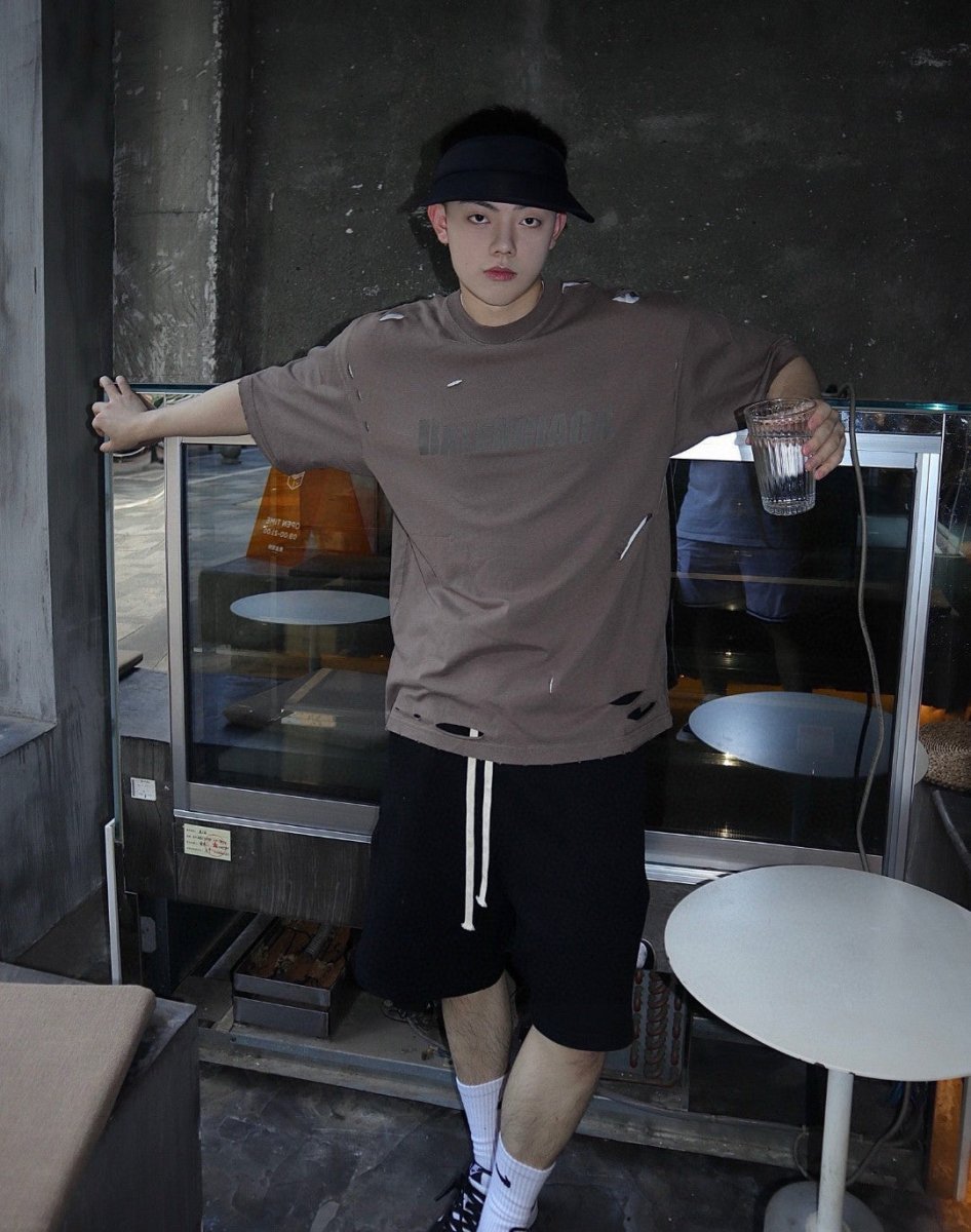 Camiseta con logo desgastado de Balenciaga