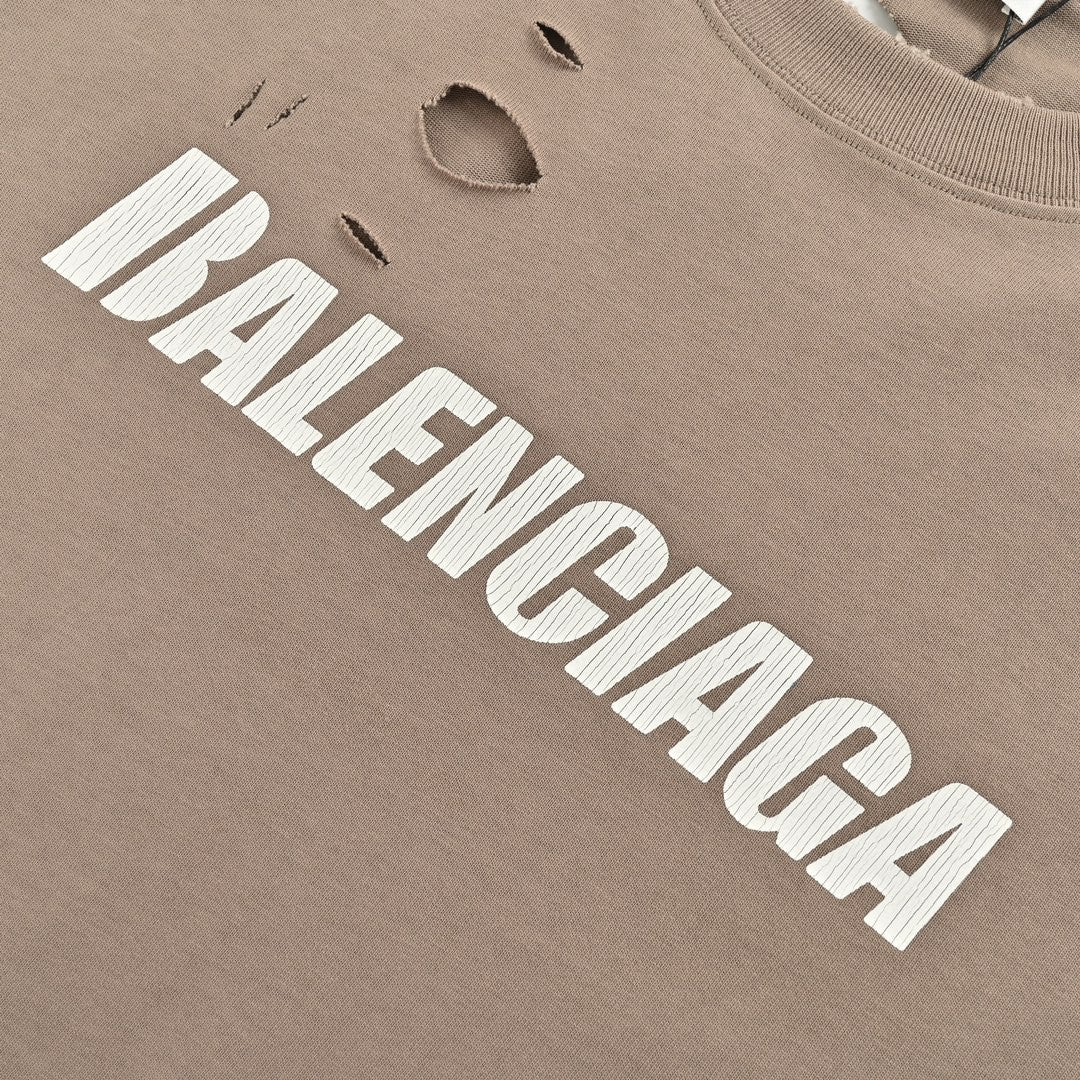 Camiseta con logo desgastado de Balenciaga
