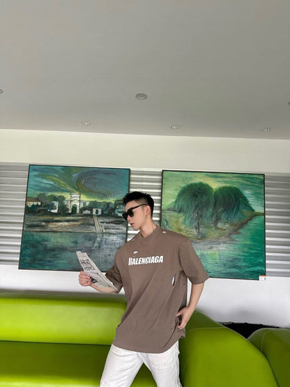 Camiseta con logo desgastado de Balenciaga