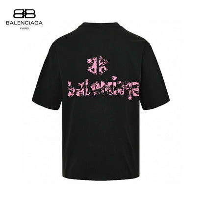Camiseta Balenciaga con logo desgastado en negro