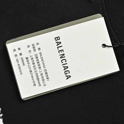 Camiseta Balenciaga con logo desgastado en negro