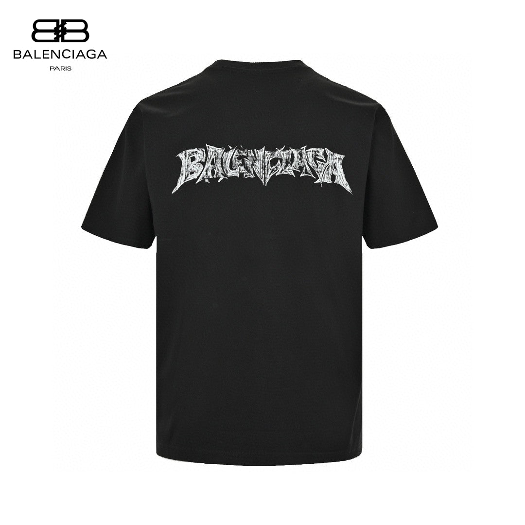 Camiseta Balenciaga con logo desgastado en negro